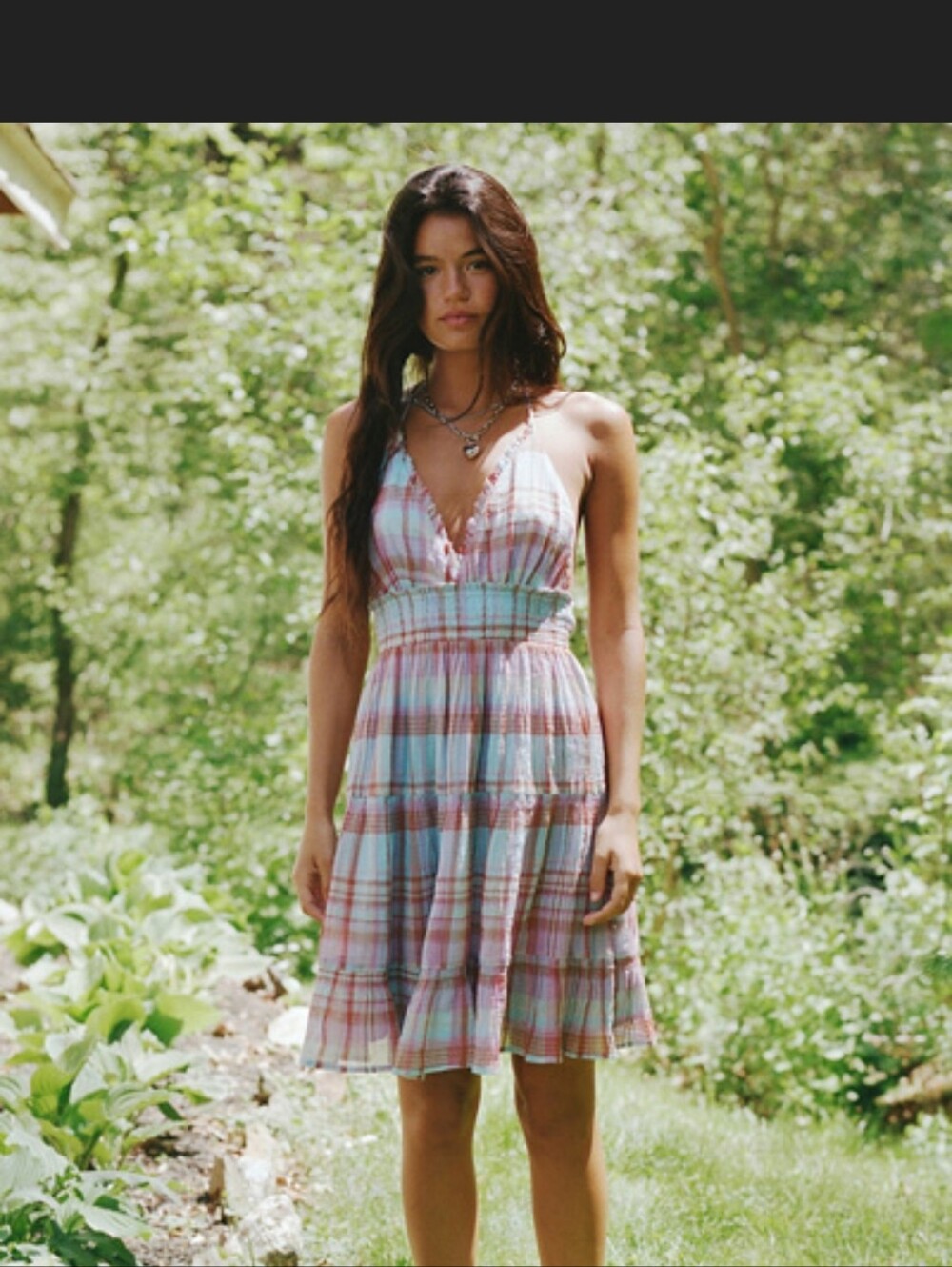 Women’s Kimchi Blue Plaid Halter Dress XL 🆕